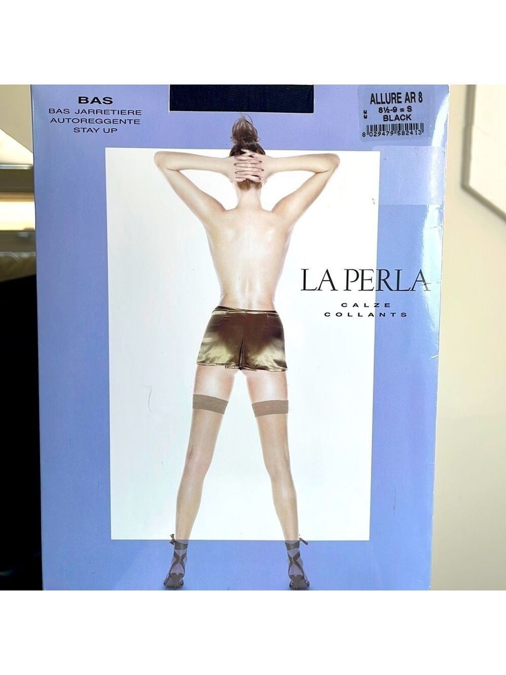 LA PERLA CALZE COLLANTS Black “Stay UP” ALLURE Size S